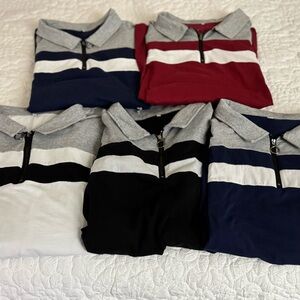 Men's Striped Half-Zip Sweater Collection - XXL